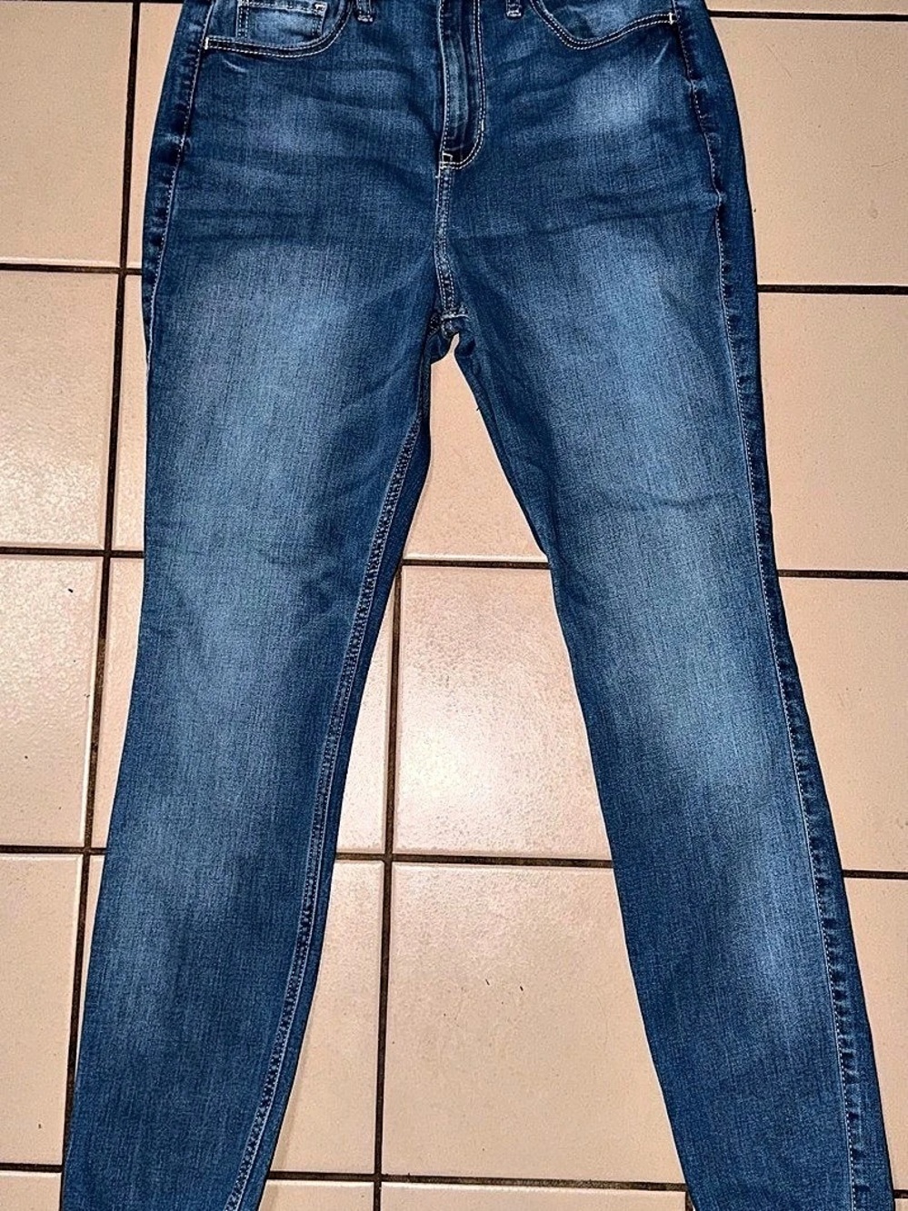 Hollister Curvy High-Rise Super Skinny Jeans Blue Waist 7S